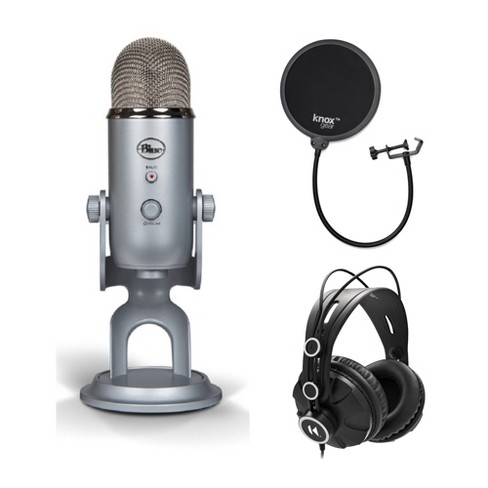 Blue Microphone Yeti Usb Mic With Knox Headphones And Pop Filter