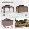 EAGLE PEAK Aluminum Frame with Steel Double Roof Hardtop Gazebo, Brown - 3 of 4