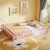 Costway Full Size Floor Bed with Full Length Safety Guardrails & Door for Boys, Girls Pink/Mint Sky/Icy Aqua/Gray/White/Natural - 4 of 4