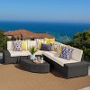 Christopher Knight Home Felicity 6-Piece Outdoor Wicker Sectional Conversation Set with Cushions - 2 of 4
