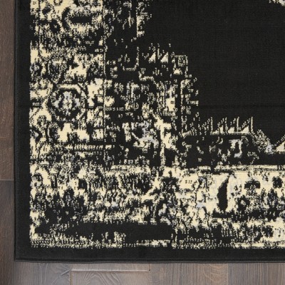 Elegant Black Medallion 8' x 10' Synthetic Area Rug