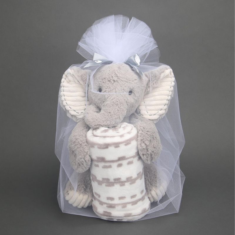 Lambs & Ivy Blanket & Plush Luxury Newborn Baby Gift Set - Gray Elephant, 1 of 9