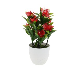 Unique Bargains Artificial Plants Phalaenopsis Orchid Display Plastic 3.74"x3.74"x10.63" 1 Pc - 1 of 4