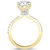 Pompeii3 2.63Ct TW Certified Oval Diamond Engagement Gold Ring Side Halo Lab Created - Size 7 - 2 of 4