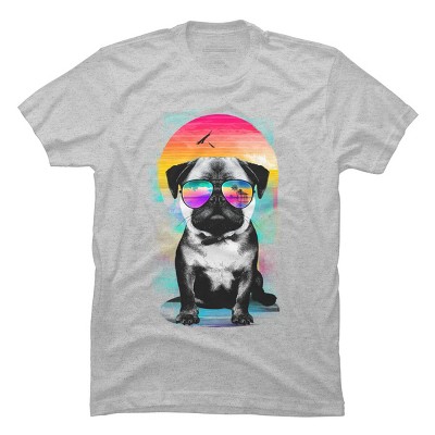 Men's Design By Humans Summer Pug By clingcling T-Shirt