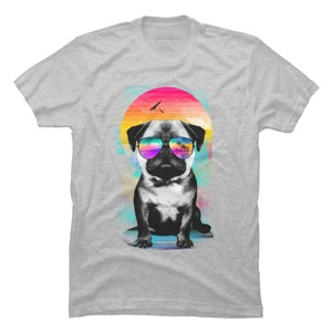 Men's Design By Humans Summer Pug By clingcling T-Shirt - 1 of 4