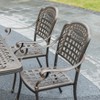 Gardenised Indoor and Outdoor Bronze Dinning Set 2 Chairs Cast Aluminum. - 3 of 4