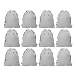 Unique Bargains 100% Cotton Reusable Washable Luggage Organizer Drawstring Bags 12 Pcs - 1 of 4