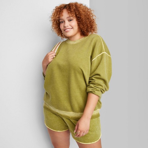 Women's Oversized Sweatshirt - Wild Fable™ Green 2x : Target