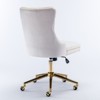 PAGED Home Office Chair Modern Velvet Desk Chair with Golden Metal Base, Adjustable Vanity Chairs for Bedroom, Home Office - 4 of 4