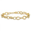 Black Bow Jewelry 14k Yellow Gold Italian 8mm Polished Textured Chain Bracelet, 7.5 Inch - 3 of 4
