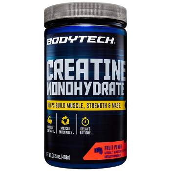BodyTech Creatine Monohydrate - Supports Muscle Endurance, Strength & Mass, Fruit Punch