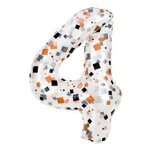 Unique Bargains Fragmented Print Transparent Number Balloon Foil ...