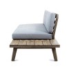 75.75" Patio Sofa with Acacia Wood Frame and Water-Repellent Cushions, Modern Left Arm Outdoor Seating -3irtyhousy - 2 of 4