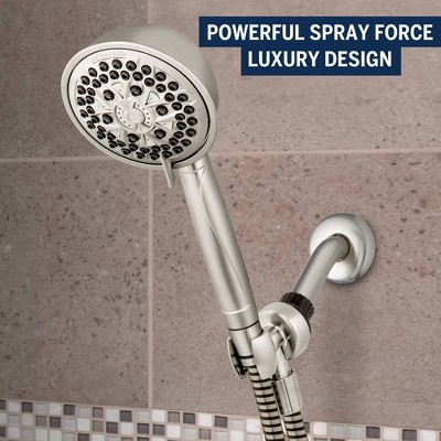 Brushed Nickel 7-Setting Handheld Shower Head with PowerPulse Massage
