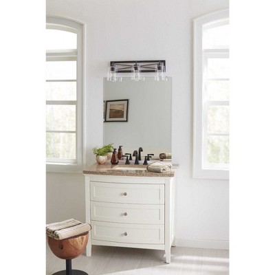 Briarwood 3-Light Graphite and Clear Glass Bath Vanity Fixture
