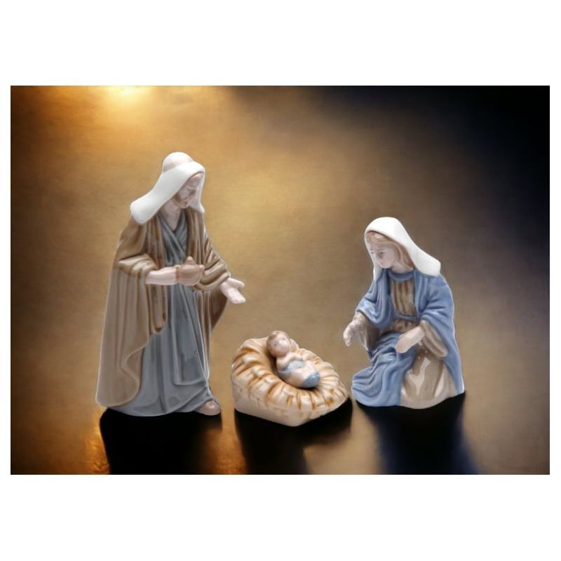 Kevins Gift Shoppe Set of 3 Ceramic Mini Holy Family Nativity Figurines, 3 of 4
