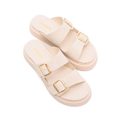 Women's Taking That Next Step Double Strap Platform Sandals - Fortune Dynamic