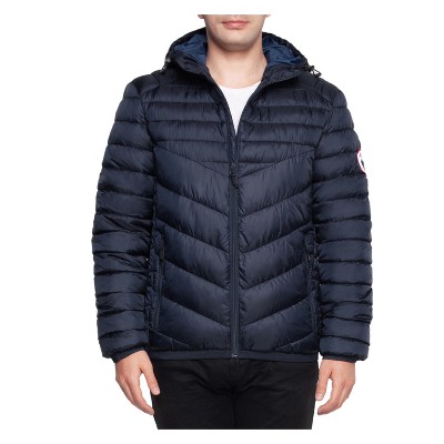 Rokka&rolla Men's Light Puffer Jacket Coat-navy, Size Medium : Target