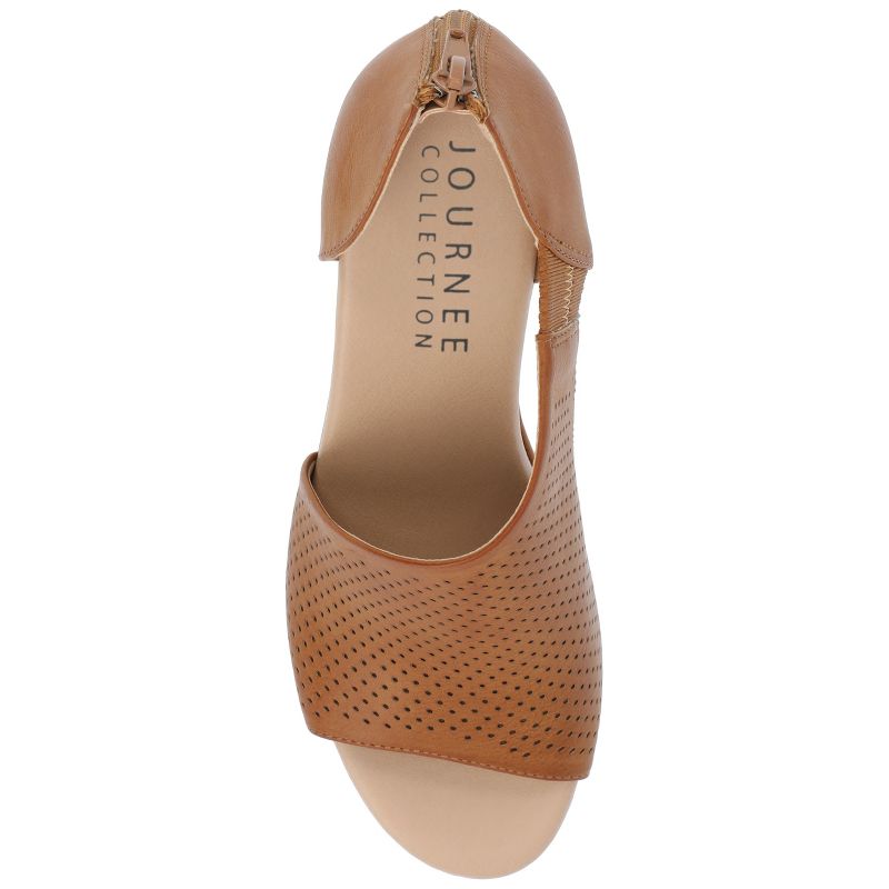 Journee Collection Womens Aretha Tru Comfort Foam Back Heel Zip Peep Toe Wedge Sandals, 5 of 11