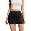 Trendy High Waist Cargo Shorts for Women - Summer Casual Elastic Waist Shorts with Pockets - 2 of 4