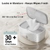 Wipes Dispenser with Weighted Plate, Refillable Baby Wipe Holder with One-Handed Operation for Freshness - 3 of 4
