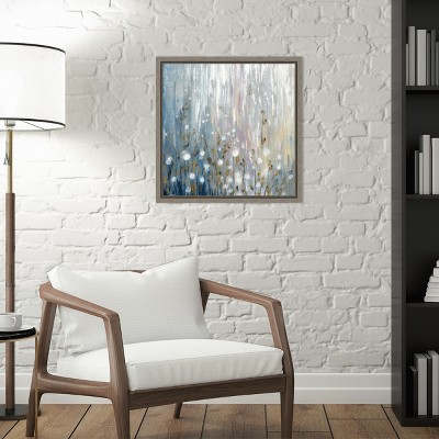 Abstract Winter Branches Canvas Wall Art in Gray and White