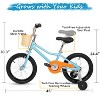 Hykolity Kids Bike Boy Girl Bicycle 16 inch for Children Age 4-7 Years Old Height 41-53 in Child Sport Bike includes Training Wheel Basket Aqua Blue - 3 of 4