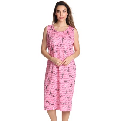 Just Love Womens Nightgown - Sleeveless Henley Oversized Sleepwear Gown