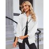 Zeagoo Jean Jackets for Women Ripped Fringe Denim Jean Jacket Casual Long Sleeve Pockets Jackets Coat - 4 of 4
