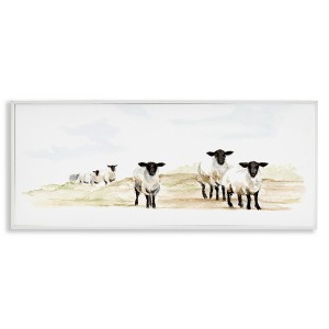 Stupell Industries Sheep Farm Flock Children's Nursery Watercolor Painting Black Framed Giclee Art - 1 of 4