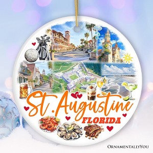 Artistic St. Augustine Ceramic Ornament, Florida Coastal City Historical Christmas Decoration| OrnamentallyYou - 1 of 4