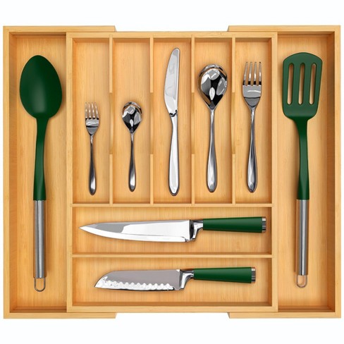 Expandable Silverware Drawer Organizer 7-9 Slots - Bamboo Utensil Organizer  17.5 X 13.5 - 20 - Royal Craft Wood : Target