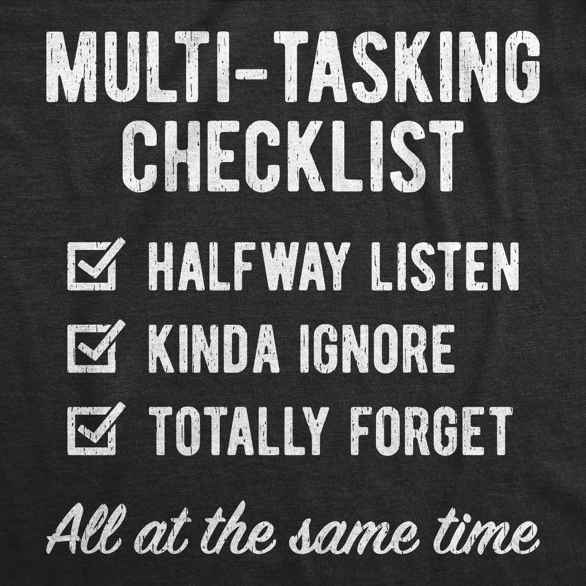 Мужские футболки Crazy Dog T-Shirts, Inc. Mens Funny T Shirts Multi Tasking Checklist Sarcastic Joke Themed Tee For Men - Crazy Dog Men's T Shirt for Sarcastic Gift Black XXL — фото 2