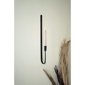 Forged-Iron Single Taper Wall Sconce – 24" Tall Handcrafted Set of 2 by Kalalou - 1 of 3