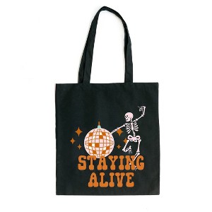 City Creek Prints Staying Alive Canvas Tote Bag - 15x16 - Black - 1 of 1