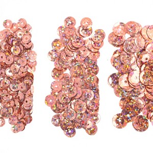 John Bead 700pcs 6/8/10mm Peach Flat Round Plastic Assorted Loose Sequins Hologram with Hole for DIY Crafts Sewing Embroidery Clothes Decoration - 1 of 4