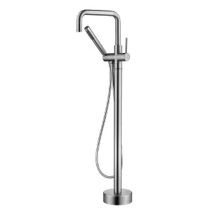 SUMERAIN Freestanding Bathtub Faucet High Flow WaterSense Floor Mount Tub Filler, Brushed Nickel - 1 of 4