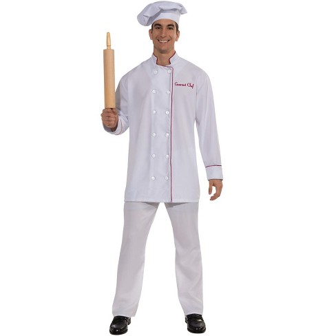 Chef Essentials Halloween Costume - Funny Unisex White Cook Apron & Hat  Uniform