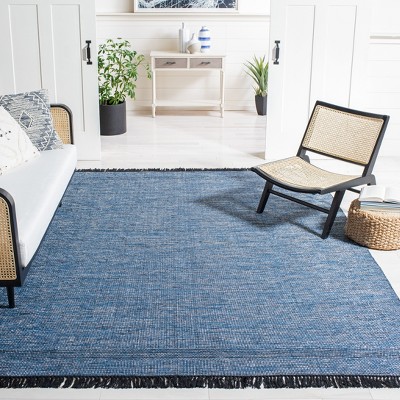Coastal Charm Handwoven Black Cotton 6' Square Rug