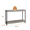 Homhougo Console Table, 39.5 Inch Narrow Entryway Table with 2- Tiers Storage Shelves, Entrance Table Gray - 2 of 4