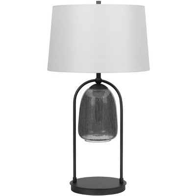 Cal Lighting 100W 3 way Midtown metal table lamp with glass shade and a 5W led Night light