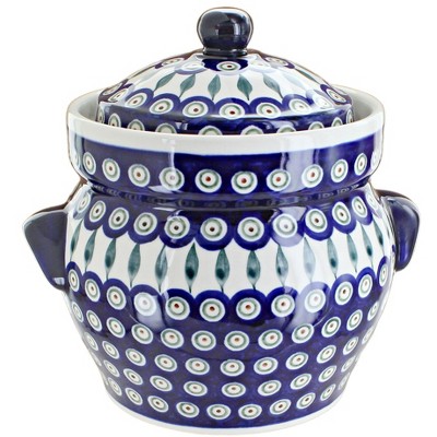 Blue Rose Polish Pottery 1126 Zaklady Canister
