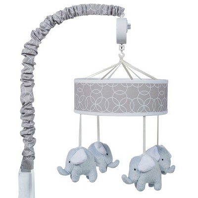 Trend Lab Musical Nursery Crib Mobile - Gray Circles with Elephants