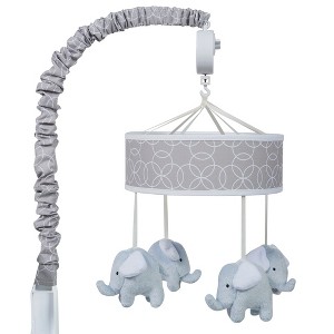 Trend Lab Musical Nursery Crib Mobile - Gray Circles with Elephants - 1 of 4