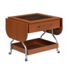 VisioGear Modern Extended Coffee Table with Wheels, Folding Coffee Table with 1 Drawer and 2-Tier Storage, Mahogany, 47.2"*23.6"*22.8" - 4 of 4