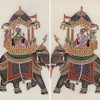 Oriental Furniture 6" Double Sided Raja's Elephant Canvas Room Divider: Adjustable 3-Panel Privacy Screen - 4 of 4