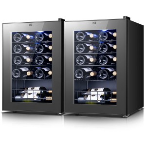 Ca'lefort Wine Refrigerator Cooler, 40 Bottle Small Wine Fridge, Mini Freestanding Wine Cellars for Home, 2 Pack - 1 of 4