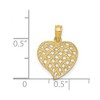 Black Bow Jewelry 14k Yellow Gold Basket Weave Heart Pendant, 13mm - 4 of 4
