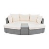 YOOCOZZ PE Wicker Rattan Patio 6-Piece Conversation Round Sofa Set with Coffee Table - 3 of 4